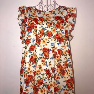 Anthropologie Eri + Ali floral ruffle blouse